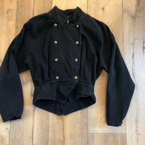 80’s style vintage black jean jacket